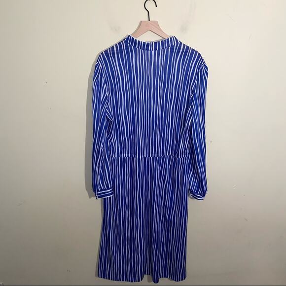 VNTG SEARS button up stripe belted dress 20 - Picture 2 of 4